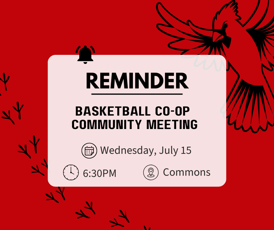 Basketball Co-op Meeting 7/15/26 @ 630pm in Commons