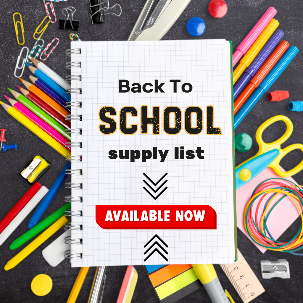 2026 Back 2 School Supply List Available