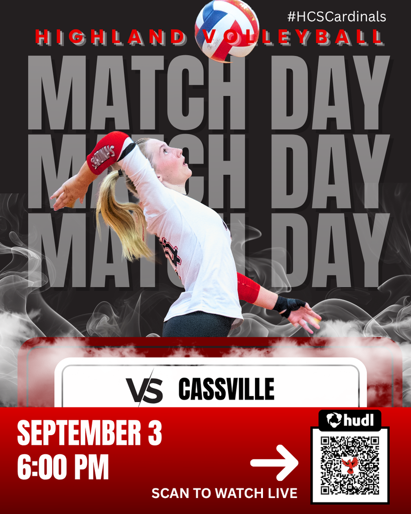 #HCSCardinals HS VB Match Day @ Home 6pm