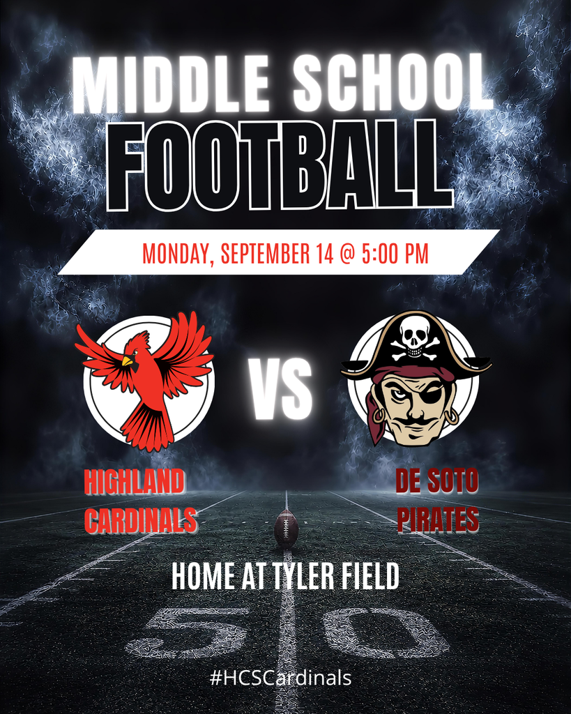 MS FB @ Home vs De Soto 5PM #HCSCardinals
