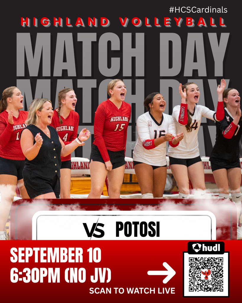 #HCSCardinals Varsity VB @ home vs Potosi 6:30 pm