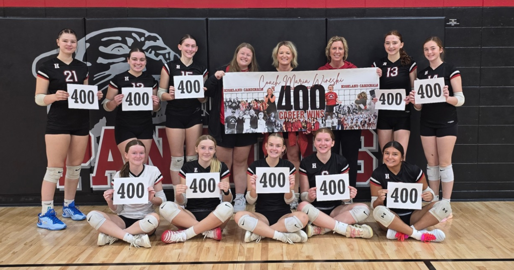Coach Wineksi 400 Wins 2026 VB Team #HCSCardinals