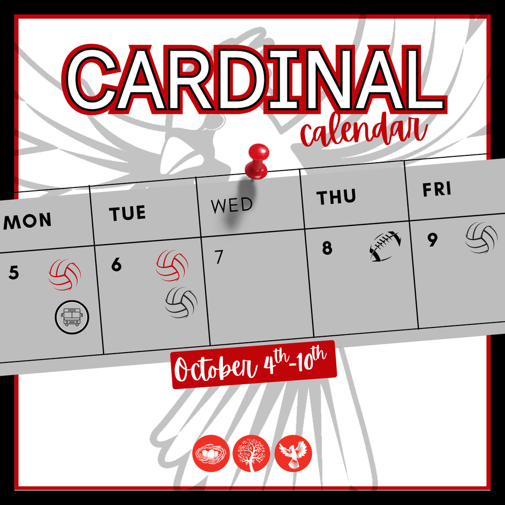 Cardinal Calendar 10/4-10/10