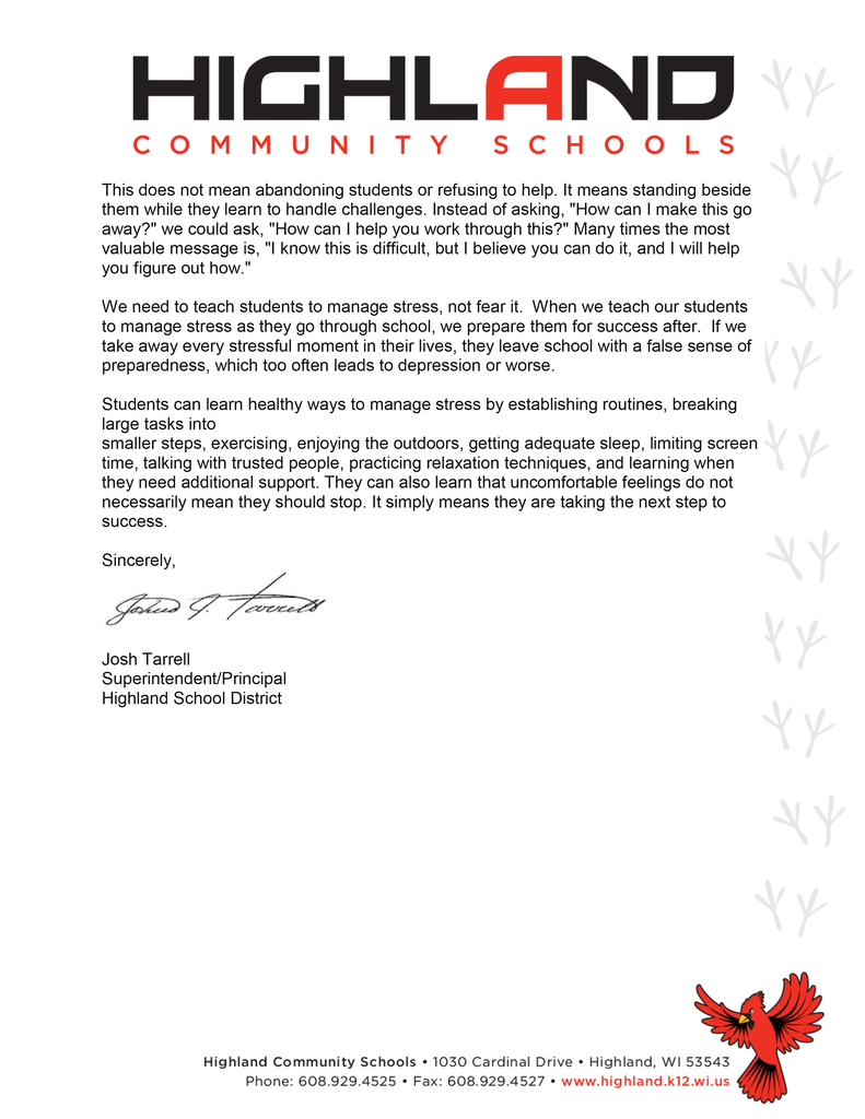 October 2026 From the Desk of the Superintendent 2