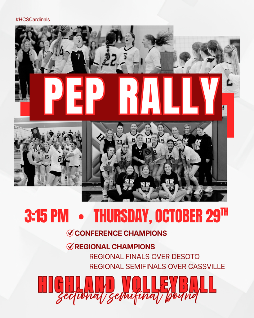 Highland VB Pep Rally 10/29/26 @ 315PM