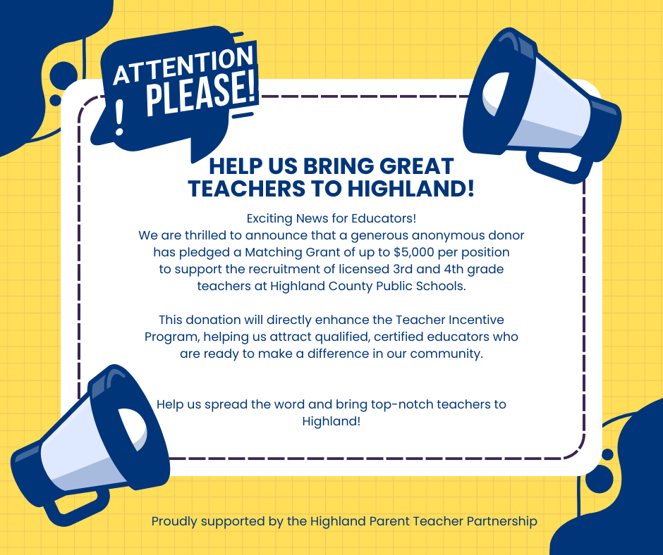 Proudly supported by the Highland Parent Teacher Partnership