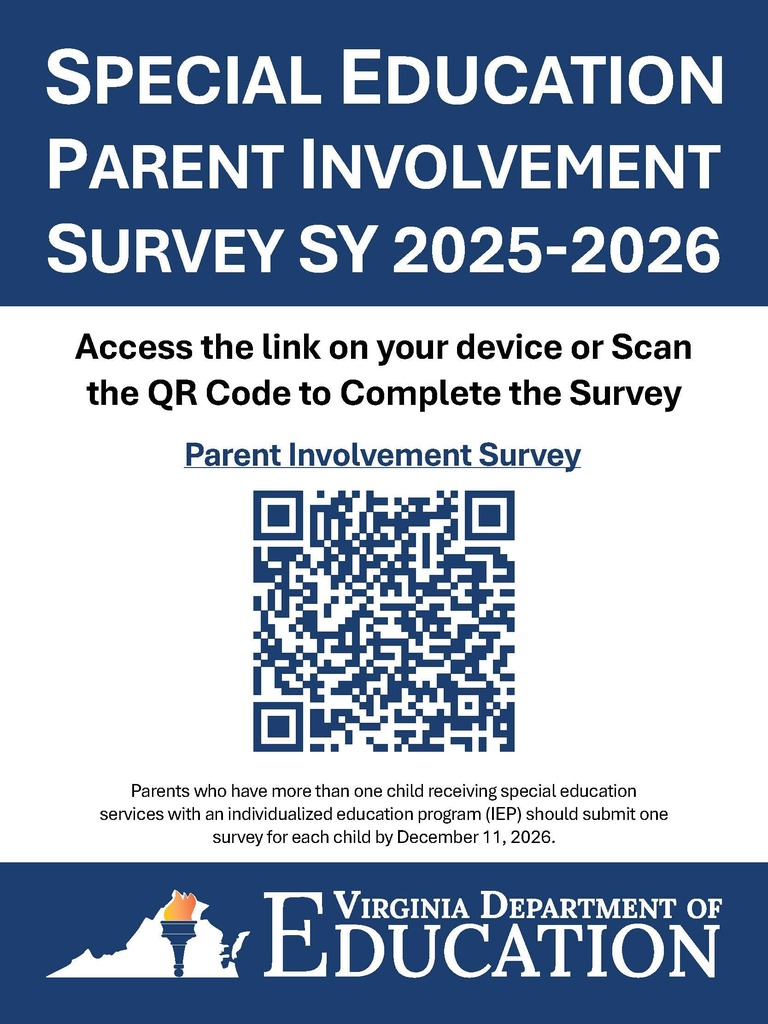 2026 Parent Involvement Survey QR Codes