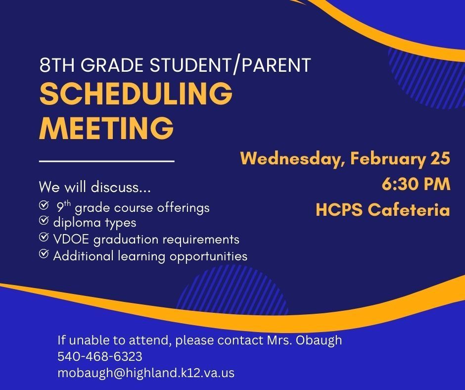 8th Grade studentparent