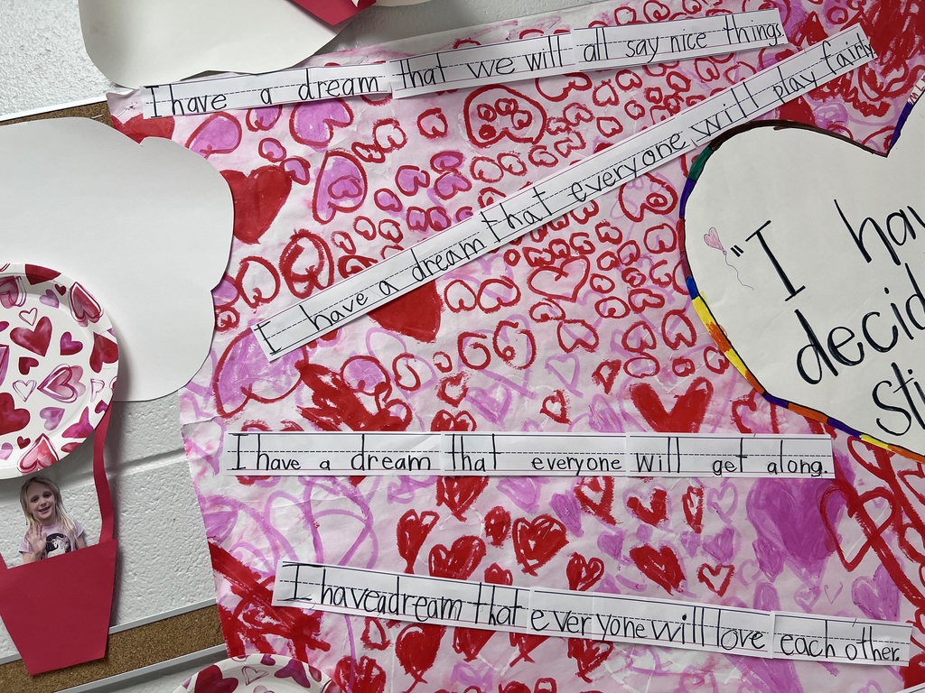 ❤️✨ First Grade Dreaming Big! ✨❤️  Our first grade students have been learning about the incredible life and lasting impact of Dr. Martin Luther King, Jr. As part of their classwork, they explored his famous “I Have a Dream” speech and reflected on how they can help make the world a kinder place.  To celebrate MLK Day and Valentine’s Day, students wrote and displayed their own dreams for a better, more caring world. Their thoughtful words and bright ideas are a wonderful reminder that even our youngest learners can make a big difference.  Be sure to check out their beautiful display—and stay tuned for a video of their work! 💭💕