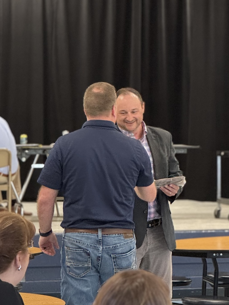 🏆👏 Celebrating Excellence at HCPS! 👏🏆  Today, during our Teacher Workday Luncheon, Dr. Nycum recognized two outstanding members of our team:  🍎 Teacher of the Year: Mike Warf 🌟 Staff Member of the Year: Vernon Simmons (who was unable to be with us today)  Dr. Nycum shared that these awards were 100% staff-selected, making them especially meaningful and well-deserved. He spoke highly of the dedication, impact, and positive influence both individuals have on our schools each and every day.  Mr. Good also shared kind words about Mr. Warf, highlighting the difference he makes for students and colleagues alike.  Congratulations to both Mr. Warf and Mr. Simmons—thank you for all you do for Highland County Public Schools! 💙🐏