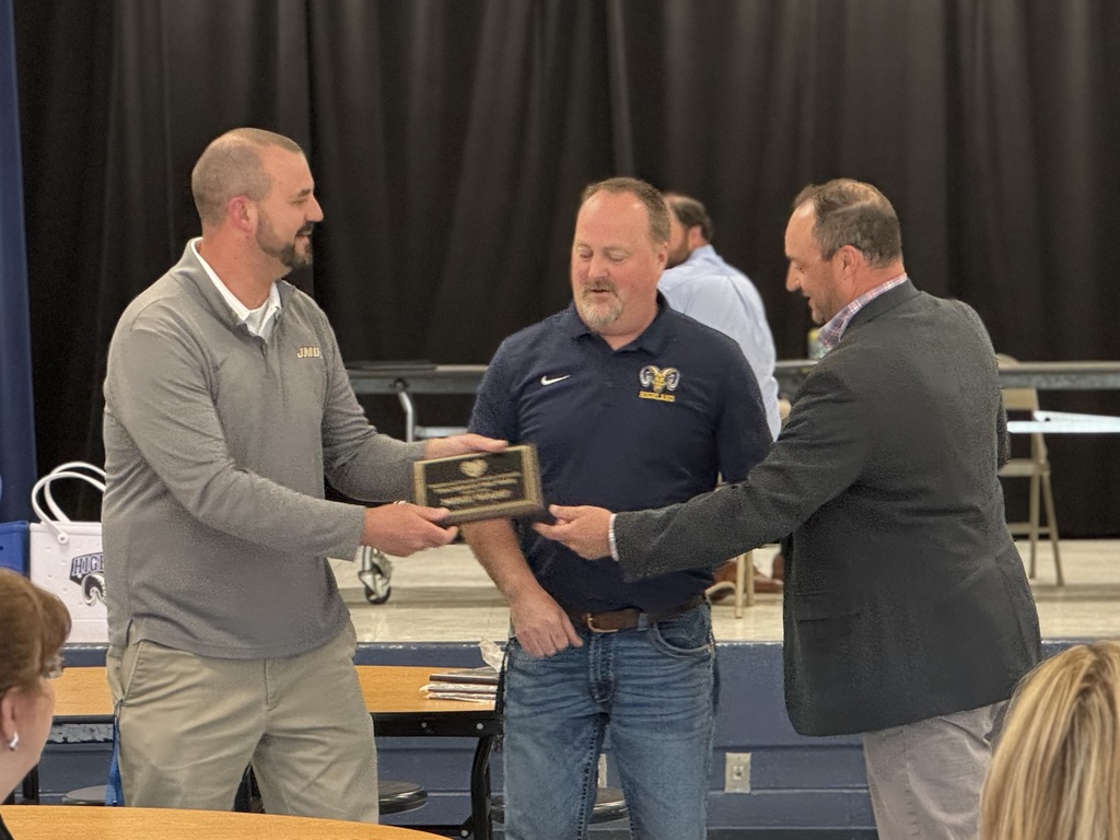 🏆👏 Celebrating Excellence at HCPS! 👏🏆  Today, during our Teacher Workday Luncheon, Dr. Nycum recognized two outstanding members of our team:  🍎 Teacher of the Year: Mike Warf 🌟 Staff Member of the Year: Vernon Simmons (who was unable to be with us today)  Dr. Nycum shared that these awards were 100% staff-selected, making them especially meaningful and well-deserved. He spoke highly of the dedication, impact, and positive influence both individuals have on our schools each and every day.  Mr. Good also shared kind words about Mr. Warf, highlighting the difference he makes for students and colleagues alike.  Congratulations to both Mr. Warf and Mr. Simmons—thank you for all you do for Highland County Public Schools! 💙🐏