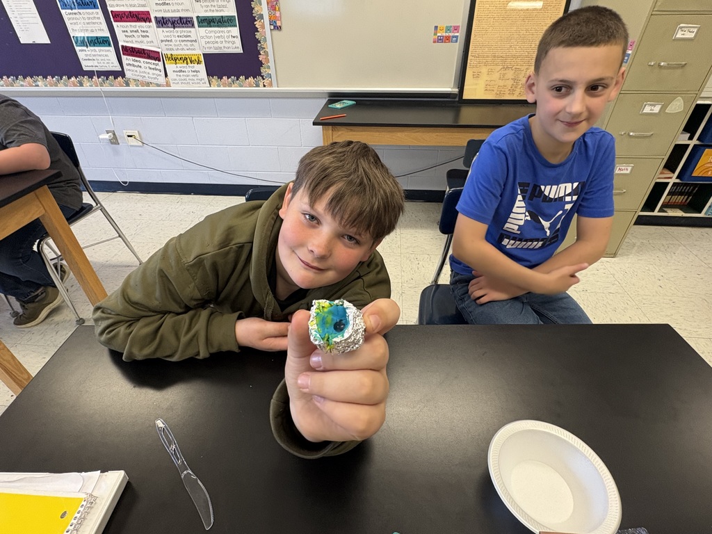 Our 5th grade students are diving into the layers of the Earth! 🌍 To kick off the week after spring break, they created hands-on models using marbles, play-dough, and aluminum foil. The activity was a big hit—students loved getting a close-up look at what’s beneath the Earth’s surface!