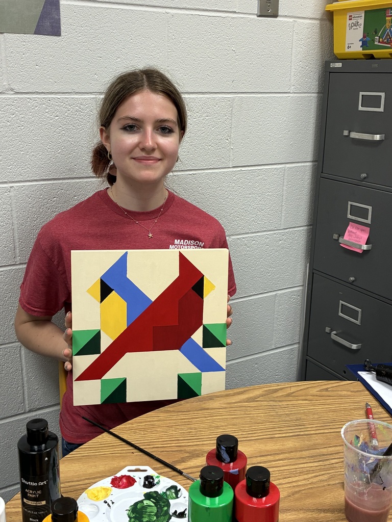 🧵✨ Learning History Through Quilting ✨🧵  Students in our gifted classes explored the rich history of quilting, dating all the way back to ancient Egypt. They studied how quilts have evolved over time and learned about freedom quilts, which used secret patterns to help guide enslaved individuals to freedom.  Students then put their creativity to work by designing and creating their own barn quilts! They also discovered a special local connection—Virginia’s first barn quilt trail began right here in Highland County in 2011.  What a meaningful way to connect history, art, and our community! 💙💛 #GoRams