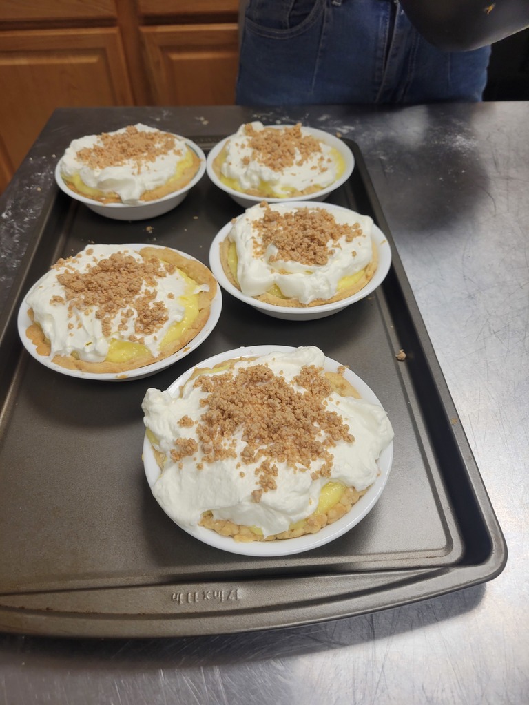 Today Culinary Arts students ended the week on a sweet note.  They made peanut butter and apple pies.  We began with our homemade crust and layered on the goodness from there.  Great job guys!