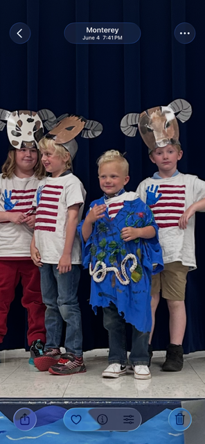 Our kindergarten students truly had a night to shine at HES! Families gathered for a picnic dinner before enjoying a wonderful performance by the children.  In celebration of our nation's 250th anniversary, the students proudly recited selections from The Flag We Love by Judi Harris and sang several beloved American songs. The program also featured students portraying historical figures from our SOL studies, bringing history to life for the audience.  The evening included a retelling of the classic tale The Three Billy Goats Gruff, followed by a fun and humorous twist with The Three Silly Girls Grubb by John and Ann Hassett.  The children did an amazing job showcasing their learning, confidence, and creativity. Thank you to all the families who attended and supported this special event. It was a memorable evening filled with smiles, laughter, and pride in all our young learners! 🌟🇺🇸📚🎶