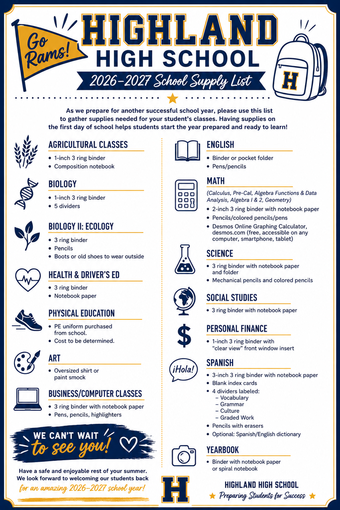HHS supply list