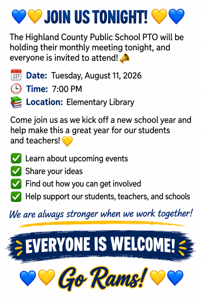 HCPS PTO Meeting tonight