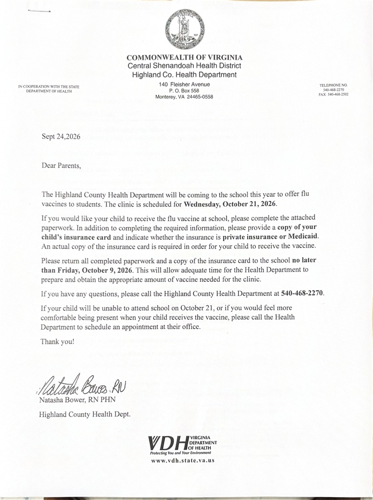 Flu Vaccine Letter