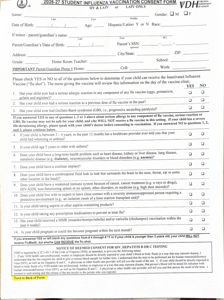 Flu Vaccine Page 1