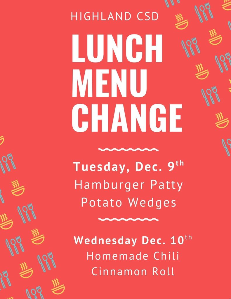 Lunch Menu Change