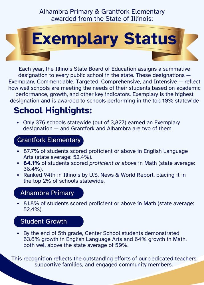 Center Schools Exemplary Status