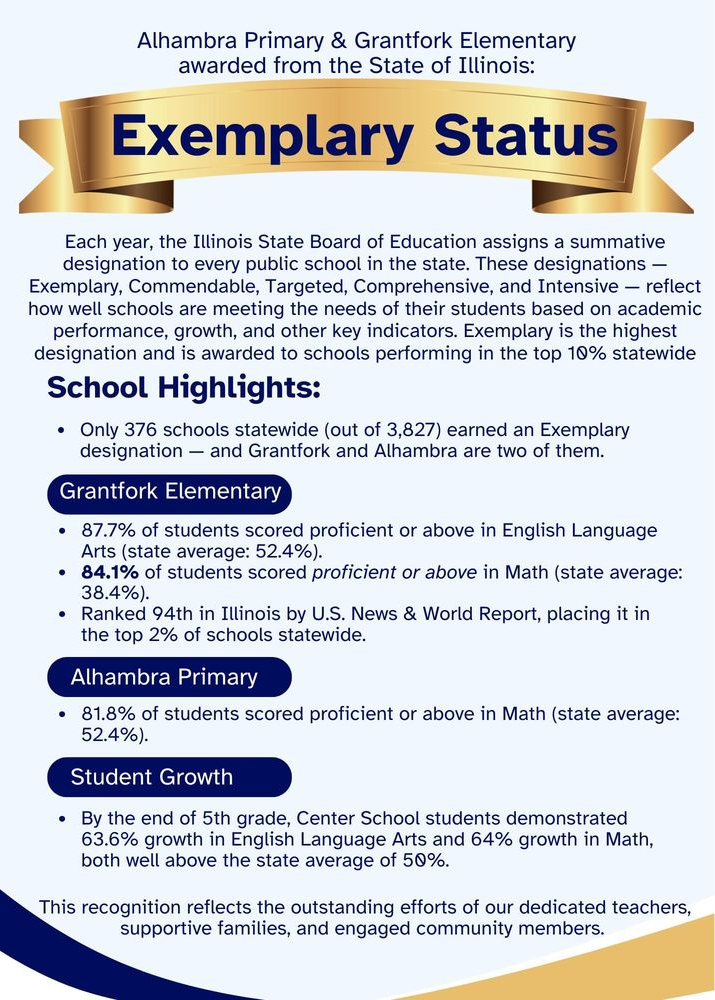 Center Schools Exemplary Status