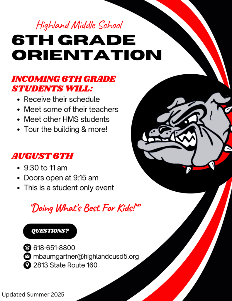 6th Grade Orientation Flyer