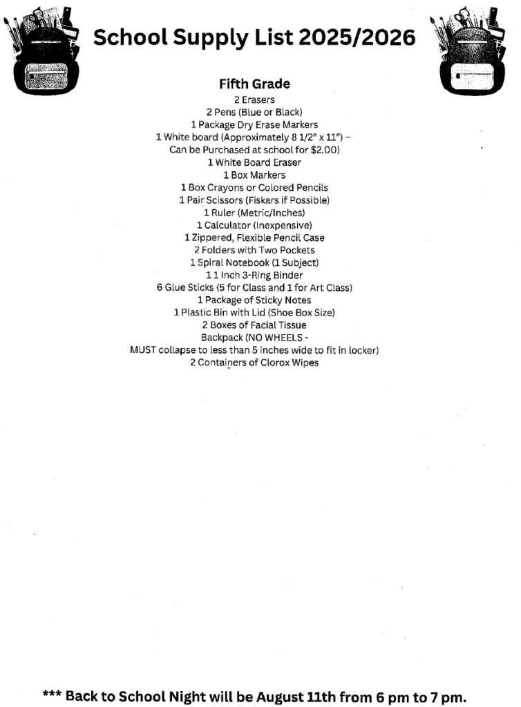 Grantfork Elementary Supply List