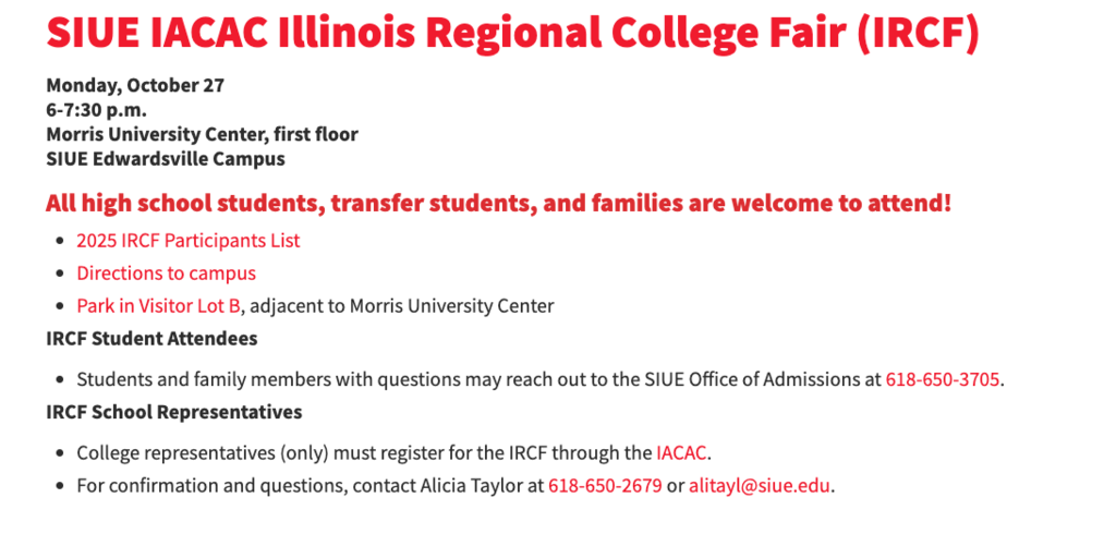 SIUE College Fair 10 27