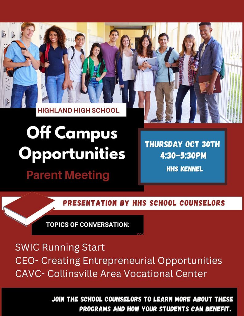 Off campus parent night flyer 2025