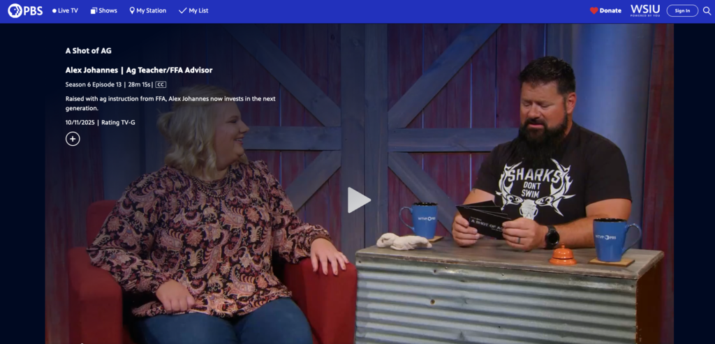 Still of Ms. Johannes from "A Shot of Ag"