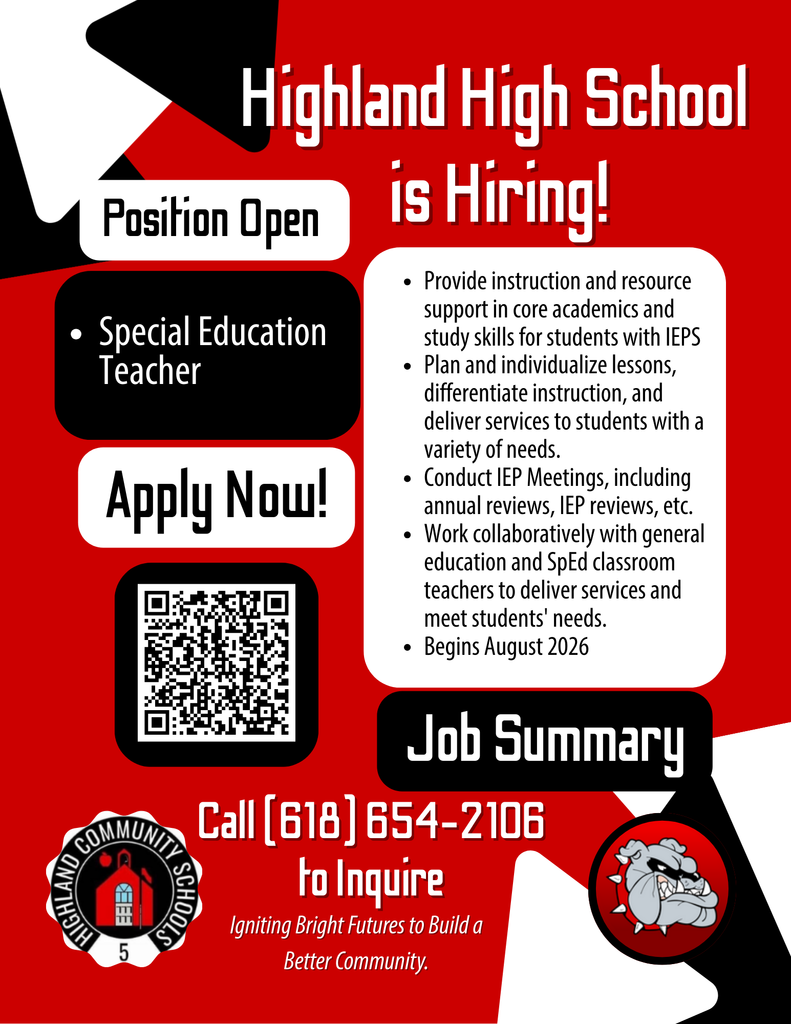 Highland High School Special Education Teacher Job Posting