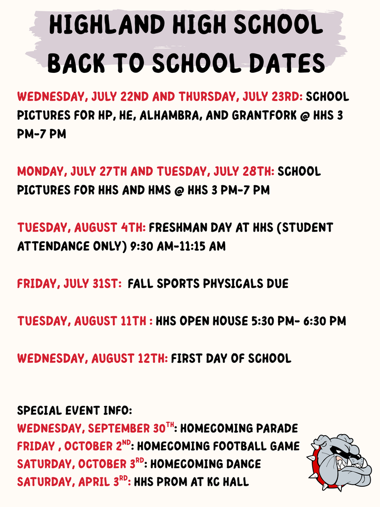HHS Dates