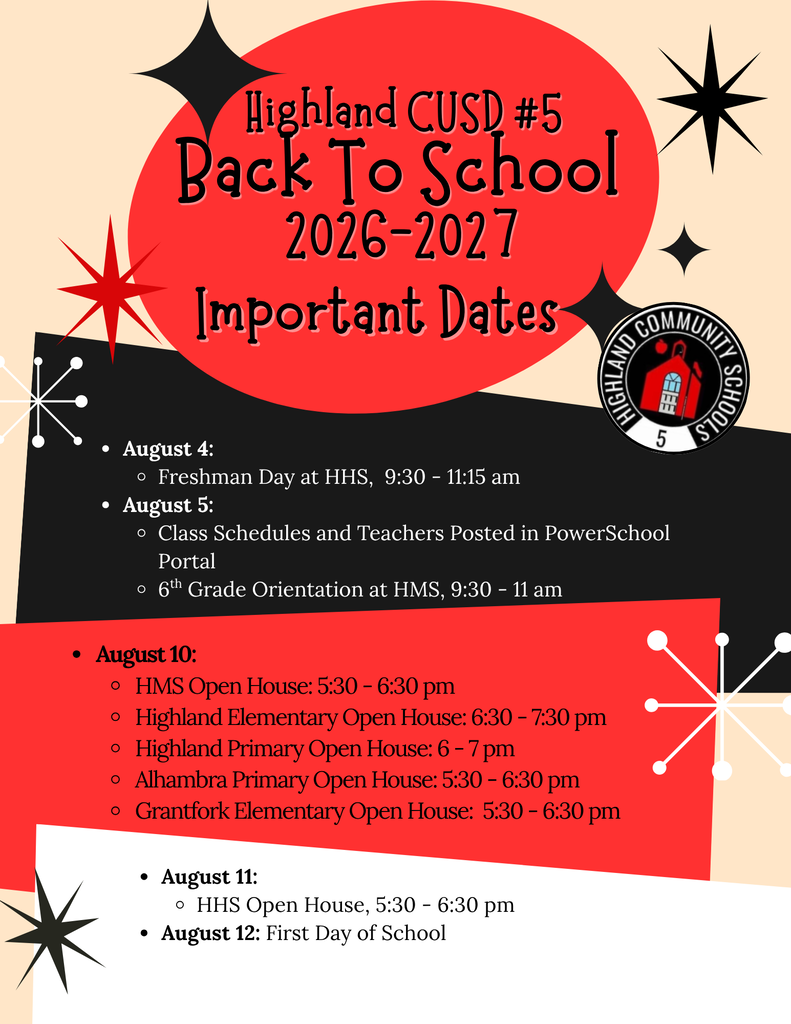 Important Dates - Back to School 2026-2027