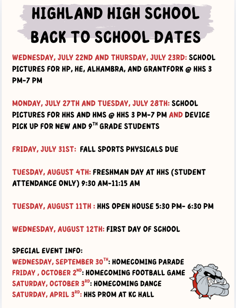 HHS Dates