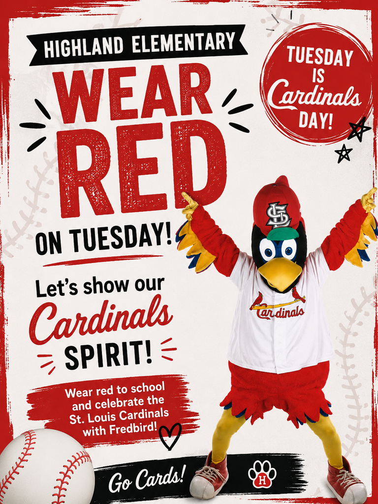 Wear Red for Cardinal's Day!
