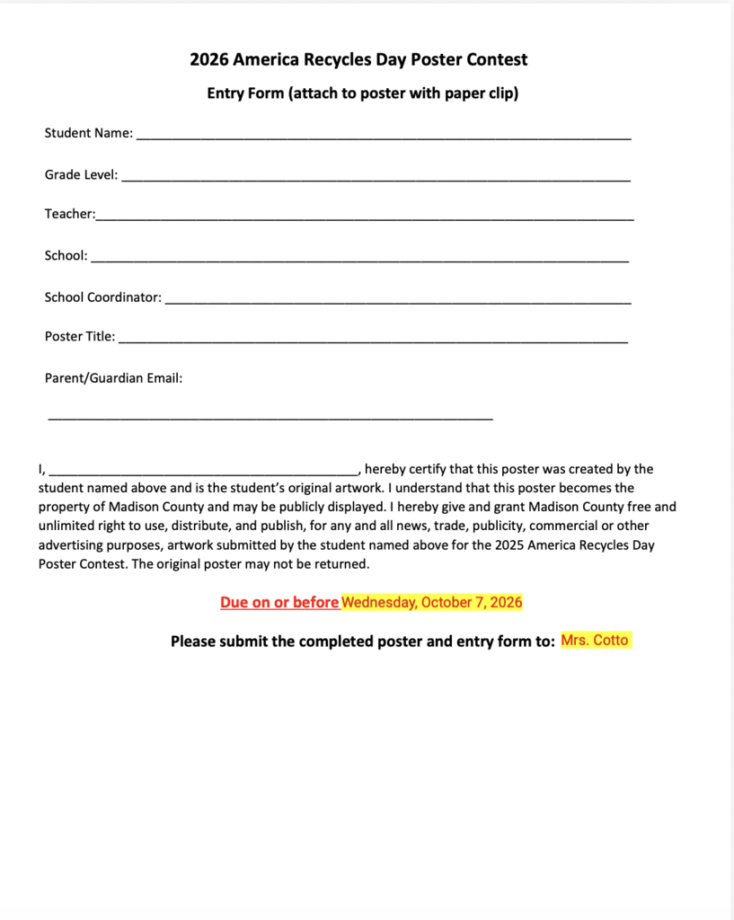 Entry Form for Contest