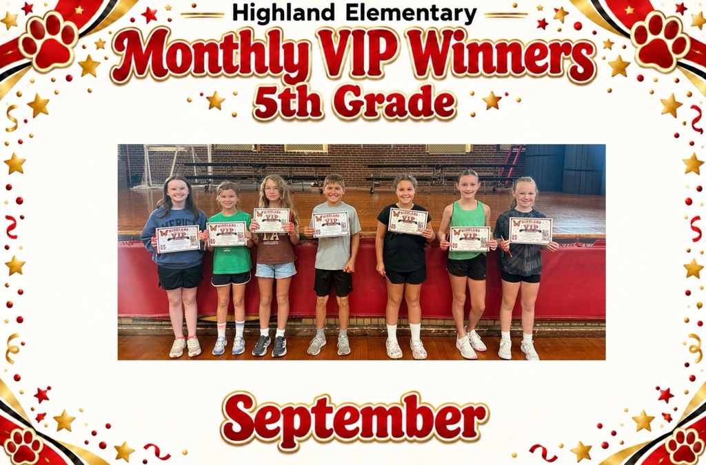 5th Grade VIP Winners