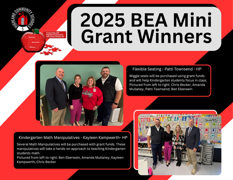 Highland Primary BEA Mini Grant Winners Patti Townsend and Kayleen Kampwerth. 