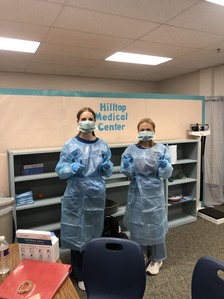 students wearing PPE
