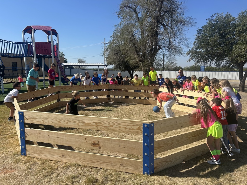 Students playing gaga ball