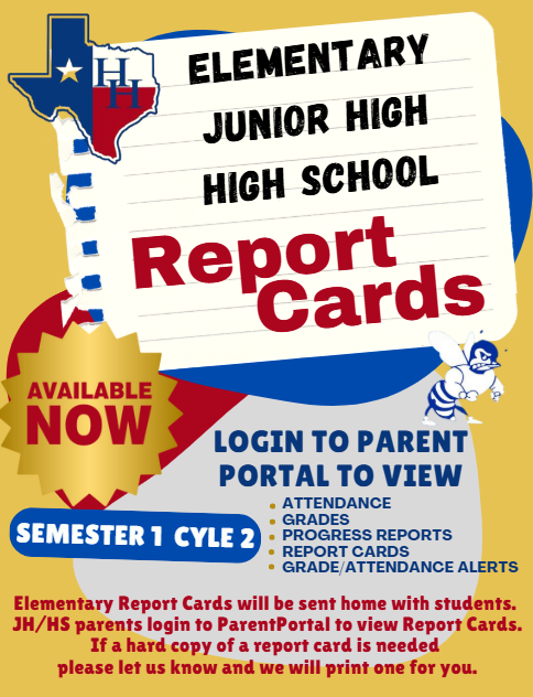 Elem/JH/HS Report cards are ready for Semester 1 Cycle 2