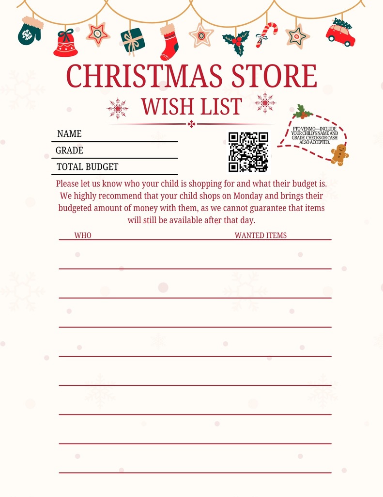 Christmas Store Wish List