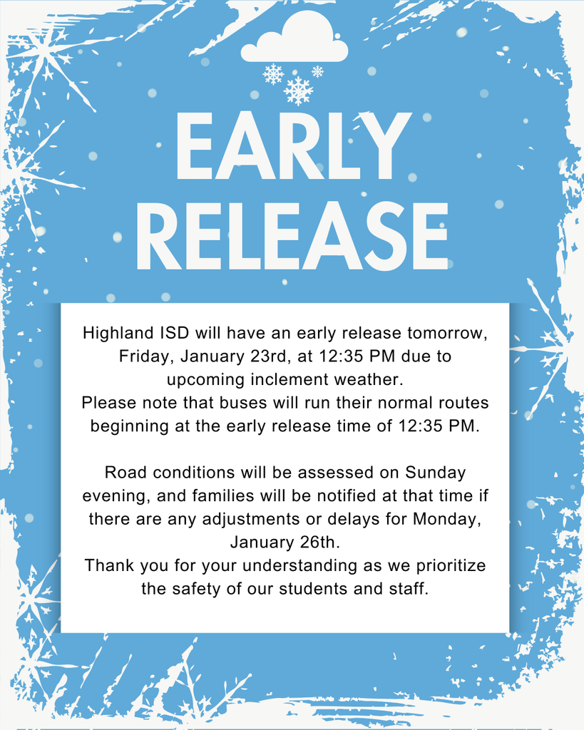 Early Release on January 23