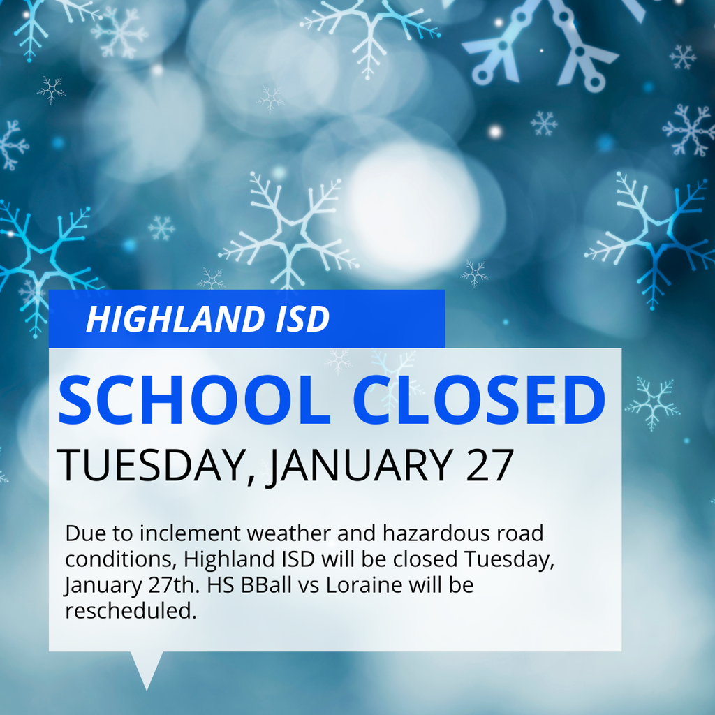 School closed - January 27th