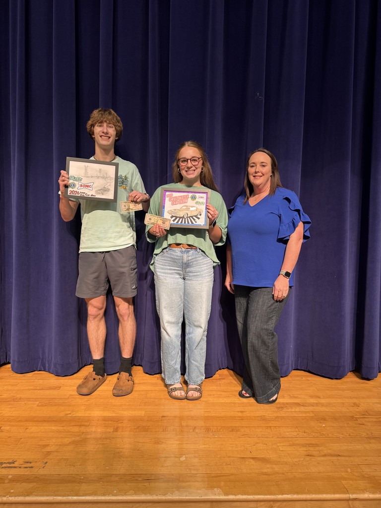 Jaxton Fullwood, Kaylene Ledbetter art contest 2nd place