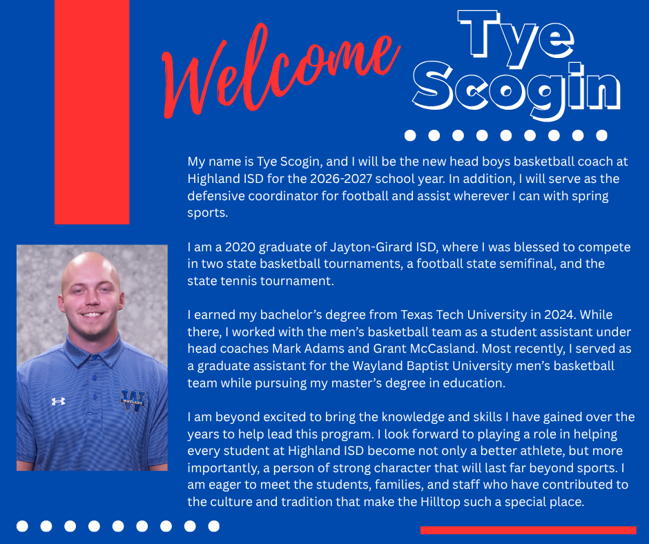 Welcome Tye Scogin.