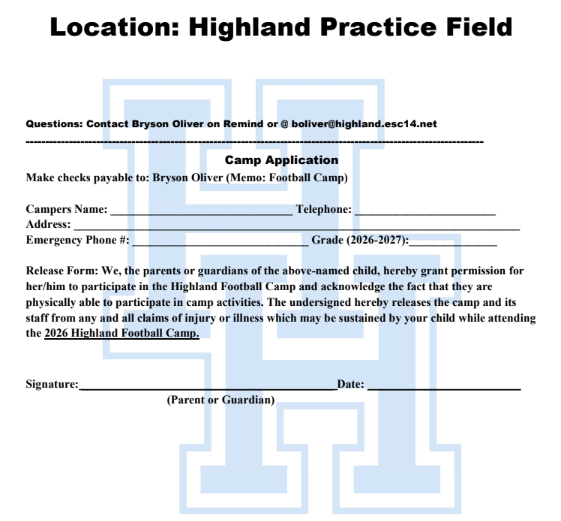 Football Registration Form