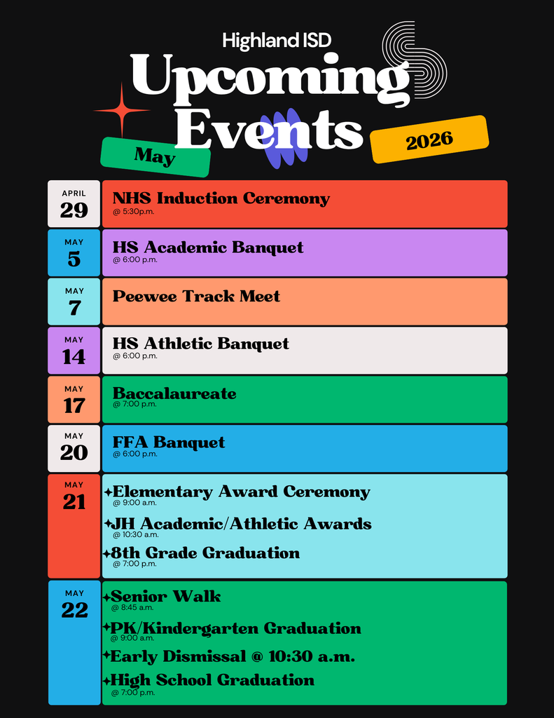 Upcoming May Events
