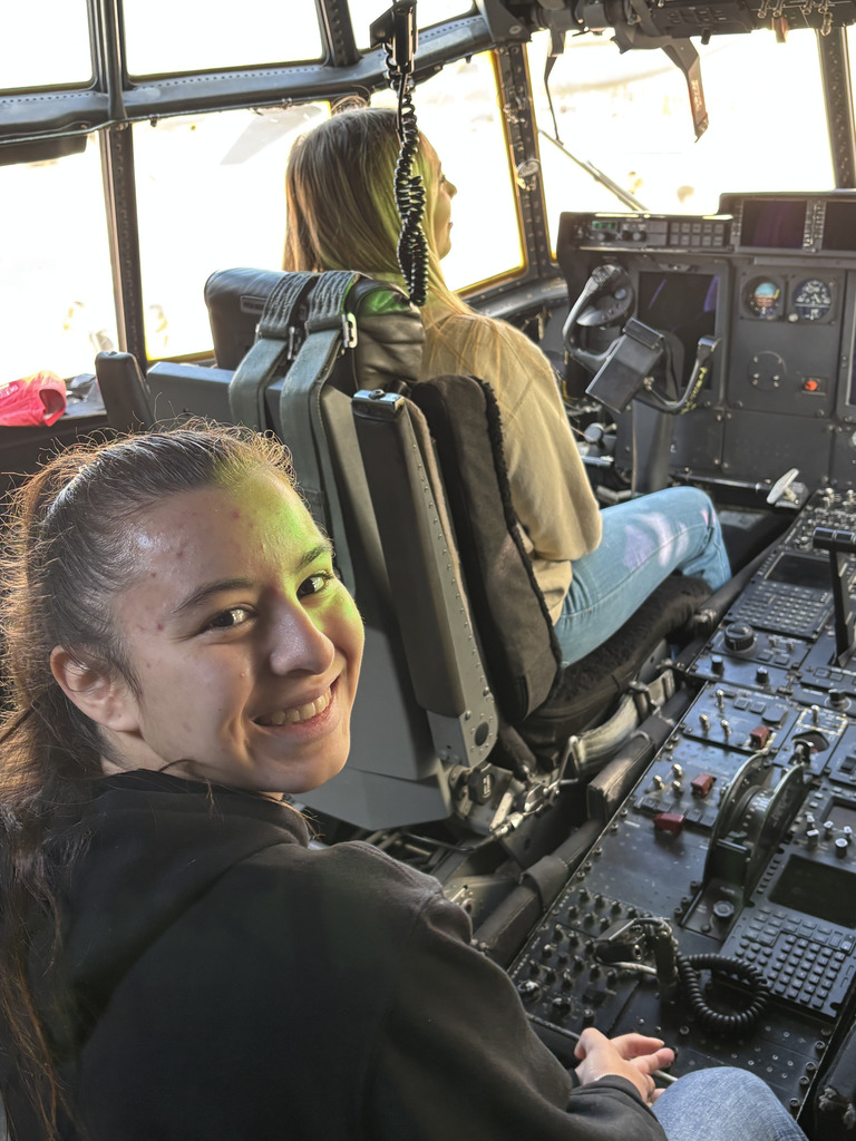 Student in cockpit